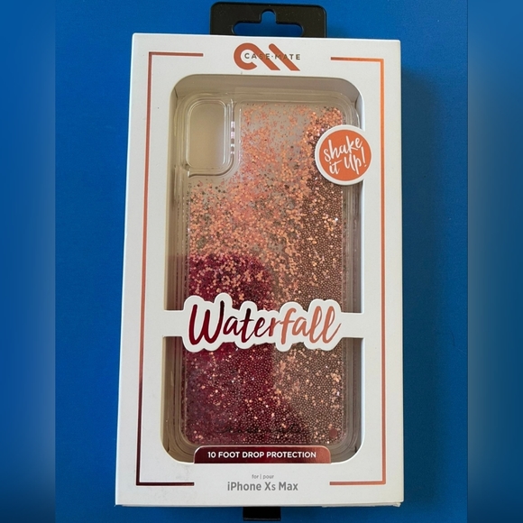 iPhone XS Max - Casemate Pink Waterfall Case (LIQUID GLITTER) - Picture 1 of 4